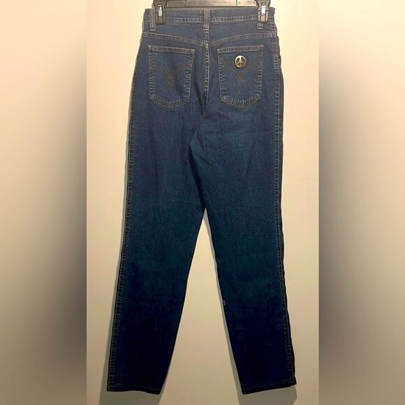 Moschino- VINTAGE! Donna Vita Alta High Waisted Mom Denim Jeans Peace Sign- 31 - Picture 2 of 15